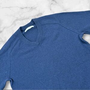 Everlane Sweater Womens Small Navy Blue Cashmere Wool V-Neck Pullover Recycled‎